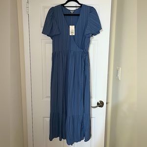 NEVER WORN blue wrap maxi dress